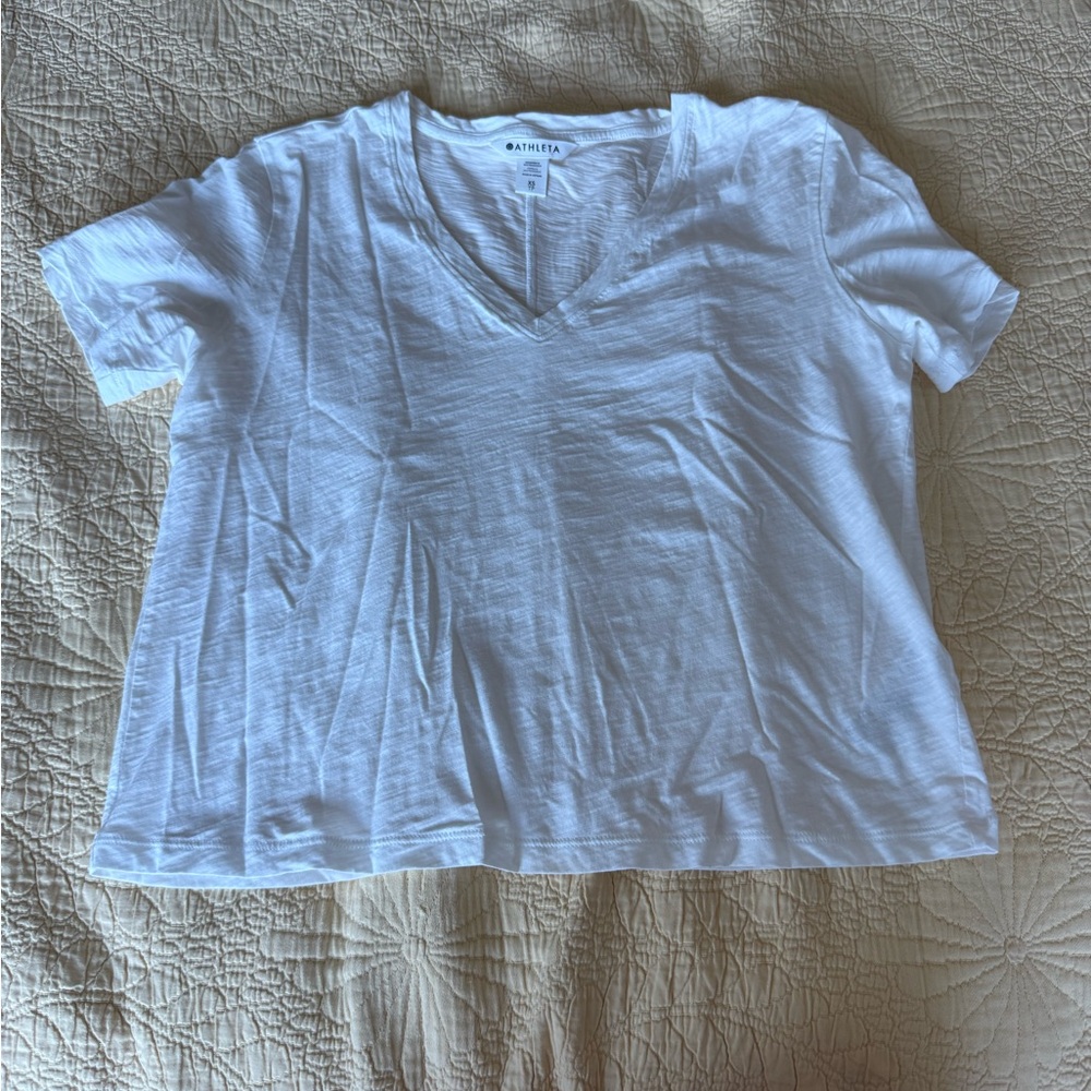 Athleta Women's Classic White Short Sleeve Tee